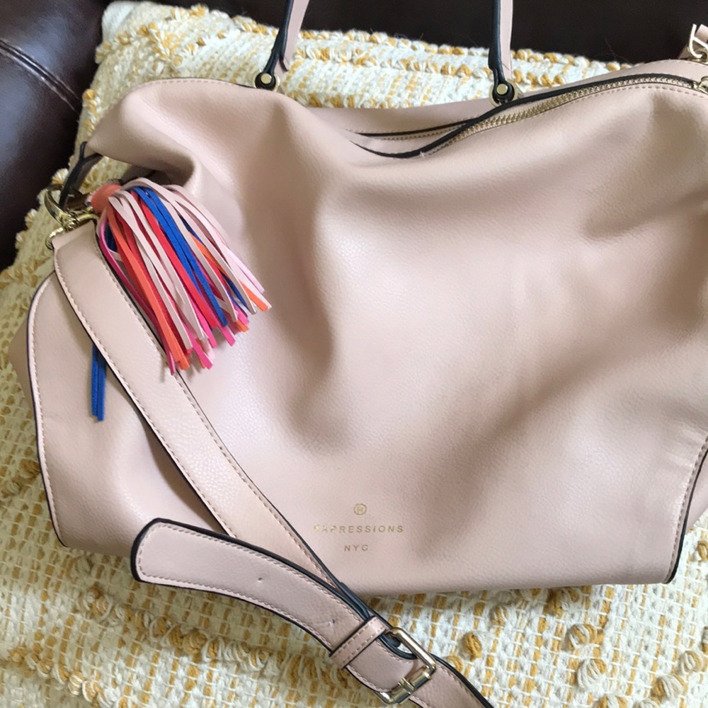 Expressions New York City blush leather crossbody